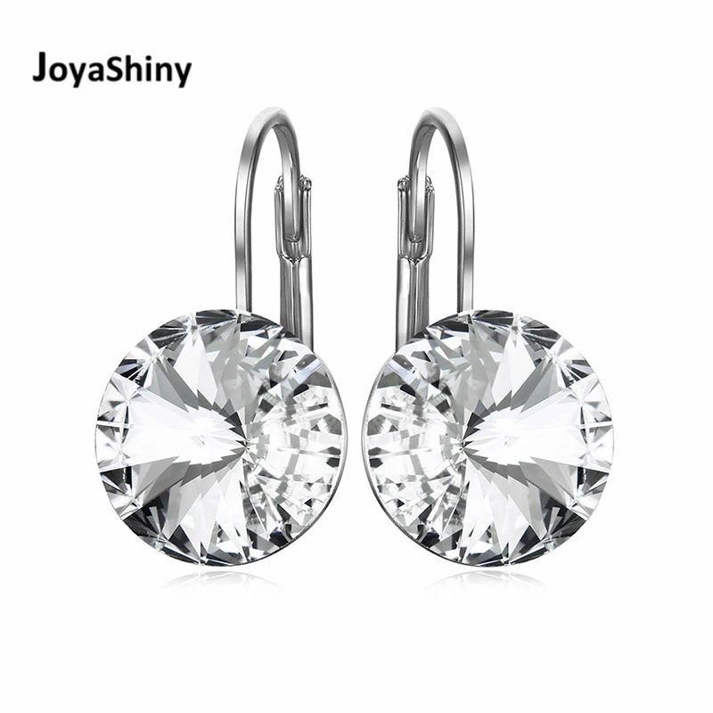 Rose Gold Plated Round Bella Crystal Earrings Made with SWAROVSKI® Crystals