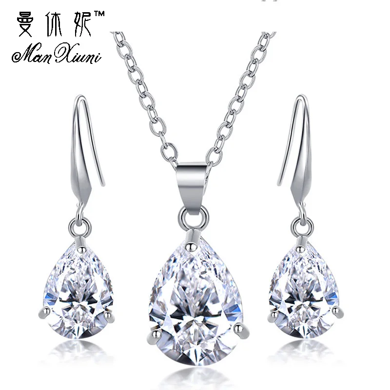Trendy Cubic zirconia Cubic zirconia Waterdrop Jewelry Set Women's Charm Sparkling Cubic zirconia Pendant Necklace Earrings Set
Trendy Cubic zirconia Cubic zirconia Waterdrop Jewelry Set Women's Charm Sparkling Cubic zirconia Pendant Necklace Earrings Set