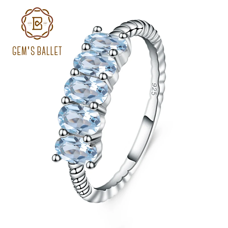 GEM'S BALLET Classic 1.47ct Oval Natural Sky Blue Topaz Stackable Finger Ring For Women Wedding 925 Sterling Silver Fine Jewelry
GEM'S BALLET Classic 1.47ct Oval Natural Sky Blue Topaz Stackable Finger Ring For Women Wedding 925 Sterling Silver Fine Jewelry