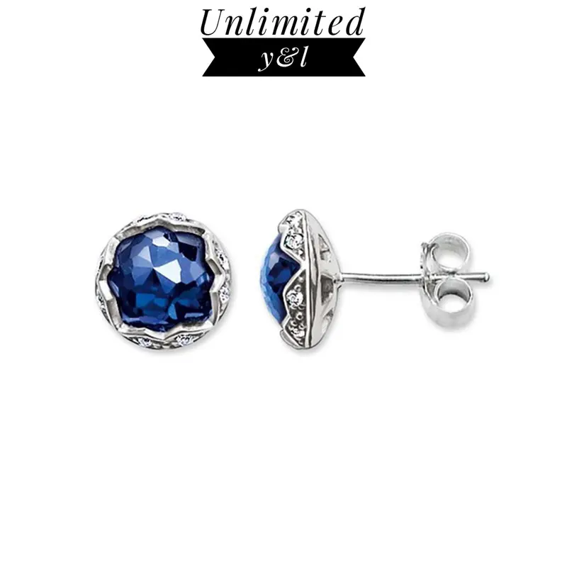 Round Blue Crystal Lotus Flower Stud Earrings for Women Thomas Style Silver Fashion Ear Stud Jewelry 2018 New Arrivals
Round Blue Crystal Lotus Flower Stud Earrings for Women Thomas Style Silver Fashion Ear Stud Jewelry 2018 New Arrivals