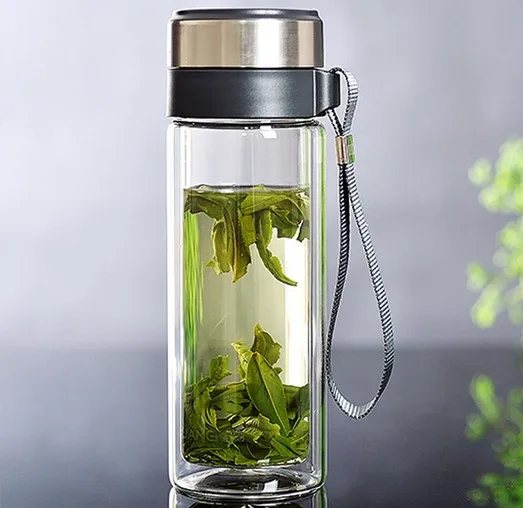 1PC Double Layer Glass Water Bottle Tea Fruit flower bottle Water Bottles With stainless Steel Infuser Tumbler KD 1460
1PC Double Layer Glass Water Bottle Tea Fruit flower bottle Water Bottles With stainless Steel Infuser Tumbler KD 1460