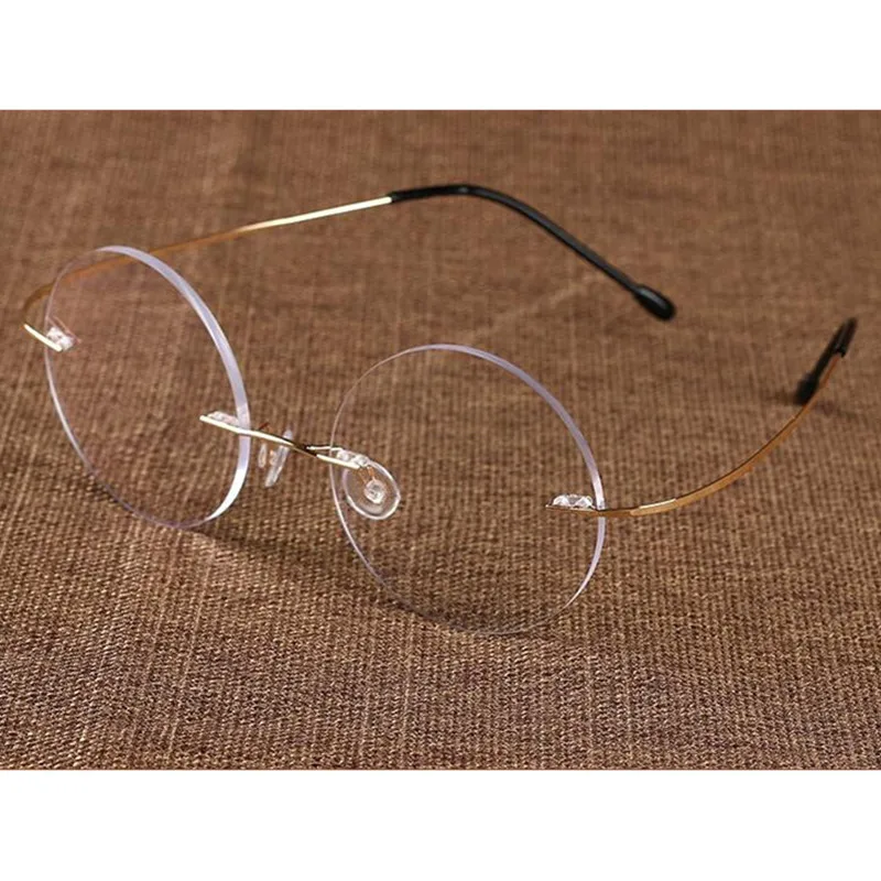 Vintage Round Memory Titanium Rimless Flexible Eyeglass Frames Myopia Men Women Glasses Spectacles Rx able Super Light
Vintage Round Memory Titanium Rimless Flexible Eyeglass Frames Myopia Men Women Glasses Spectacles Rx able Super Light