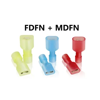 MDFN FDFN 1.25 2 5.5-250 NYLON Brass Male Female Male Insulated Spade Joint 100PCS Connector Crimp Terminal Connectors Plug
MDFN FDFN 1.25 2 5.5-250 NYLON Brass Male Female Male Insulated Spade Joint 100PCS Connector Crimp Terminal Connectors Plug