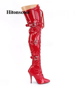 Women Black /Red Patent Leather Crotch Boots Pointed Toe Sexy Ladies High Heels Runway Trendy Shoes Woman Over The Knee Boots
Women Black /Red Patent Leather Crotch Boots Pointed Toe Sexy Ladies High Heels Runway Trendy Shoes Woman Over The Knee Boots