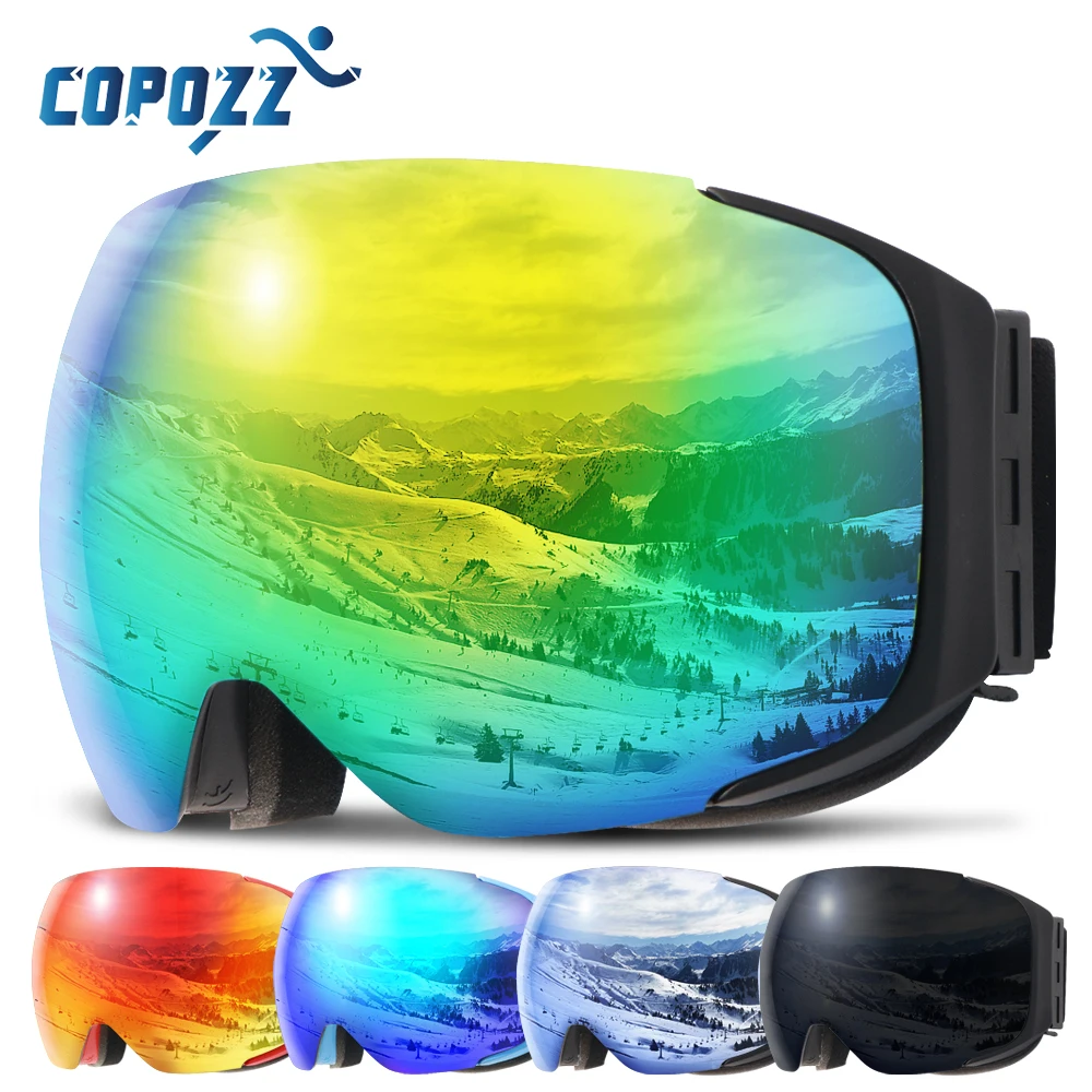 Магнитные лыжные очки Новые COPOZZ брендовые двухслойные UV400 Анти туман большая