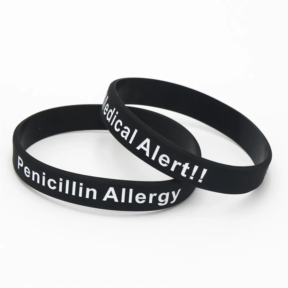 1PC Hot Sale Bracelets Medical Alert Penicillin Allergy Silicone Wristband Black Armband Nurse Bangles Adult Size Gift SH093
1PC Hot Sale Bracelets Medical Alert Penicillin Allergy Silicone Wristband Black Armband Nurse Bangles Adult Size Gift SH093