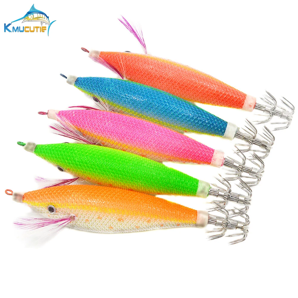 5PCS 11cm 3D eyes 5 colors luminous squid hook artificial squid jigs wood shrimp fake lures octopus fishing baits
5PCS 11cm 3D eyes 5 colors luminous squid hook artificial squid jigs wood shrimp fake lures octopus fishing baits
