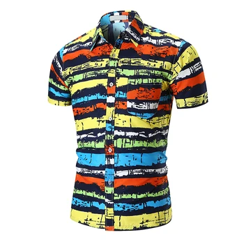 Brand Shirt 2018 Men Short Sleeve Cool Summer Small Characteristic Color Stripes Beach Shirts Hawaiian Male Shirts XXL
Brand Shirt 2018 Men Short Sleeve Cool Summer Small Characteristic Color Stripes Beach Shirts Hawaiian Male Shirts XXL