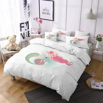 Kids Bedding Set For Girl Mermaid Cartoon Bedding Set Duvet Cover Single Luxury Cute Picture Bedding Sets Printing Home Textile
Kids Bedding Set For Girl Mermaid Cartoon Bedding Set Duvet Cover Single Luxury Cute Picture Bedding Sets Printing Home Textile