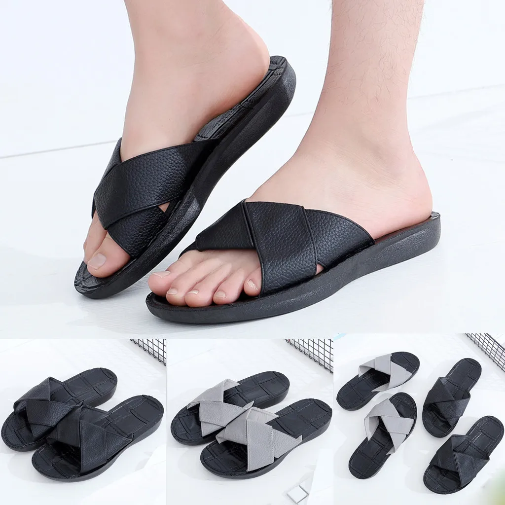 YOUYEDIAN Summer Men's Cross-Strap Slippers Open Toe Sandals Non-Slip Flat Beach Slippers cuero genuino mujer zapatos#4
YOUYEDIAN Summer Men's Cross-Strap Slippers Open Toe Sandals Non-Slip Flat Beach Slippers cuero genuino mujer zapatos#4