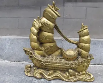 China Brass Monetary wealth Fish Feng Shui Lucky Auspicious sailing boat Statue
China Brass Monetary wealth Fish Feng Shui Lucky Auspicious sailing boat Statue
