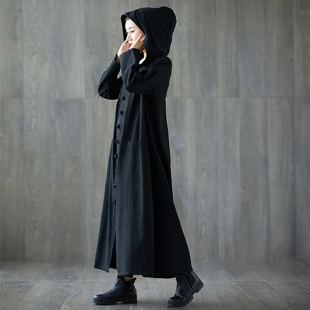 Nice Fall Nice Gothic Casual Women Long Overcoats Cotton Plain Female Plus Size High Street Office Lady Large Size Black Coat
Nice Fall Nice Gothic Casual Women Long Overcoats Cotton Plain Female Plus Size High Street Office Lady Large Size Black Coat
