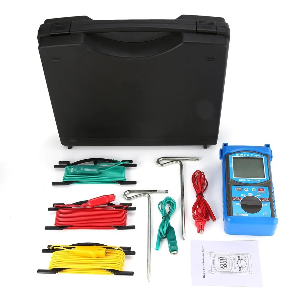 BTMETER HP-4300 Resistance Tester LCD Digital Earth Ground Resistance Tester Megohm Meter Megger Megohmmeter DC0~200V Voltmeter
BTMETER HP-4300 Resistance Tester LCD Digital Earth Ground Resistance Tester Megohm Meter Megger Megohmmeter DC0~200V Voltmeter