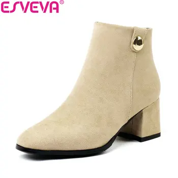 ESVEVA 2019 Women Boots Square Toe Winter Autumn Shoes Sewing Ankle Boots Rivet Square High Heels Zipper Woman Shoes Size 34-43
ESVEVA 2019 Women Boots Square Toe Winter Autumn Shoes Sewing Ankle Boots Rivet Square High Heels Zipper Woman Shoes Size 34-43