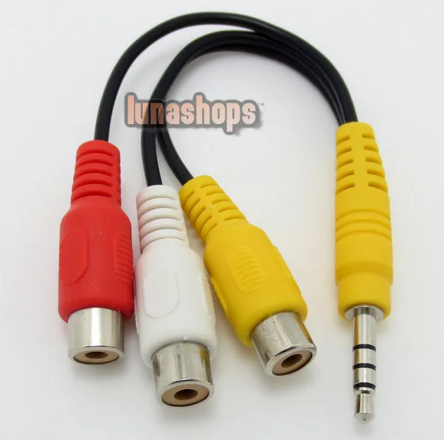 LN001945 3.5mm 4 pole plug Male To 3 RCA plug Female A/V Composite video Cable Adapter
LN001945 3.5mm 4 pole plug Male To 3 RCA plug Female A/V Composite video Cable Adapter