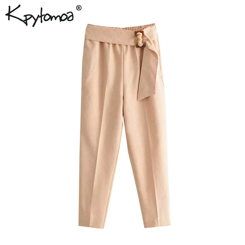 Vintage Stylish Pockets With Belt Pants Women 2019 Fashion Elastic Waist Streetwear Ankle Trousers Casual Pantalon Femme
Vintage Stylish Pockets With Belt Pants Women 2019 Fashion Elastic Waist Streetwear Ankle Trousers Casual Pantalon Femme