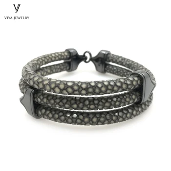 The Best Gift For Rock Boy 925 Silver Jewelry Genuine Stingray Bracelet For Watch Trendy Gray Stingray Leather Bracelet For Men
The Best Gift For Rock Boy 925 Silver Jewelry Genuine Stingray Bracelet For Watch Trendy Gray Stingray Leather Bracelet For Men