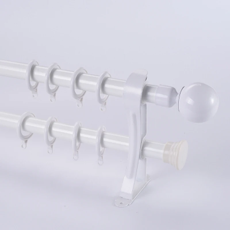 Quality Full hand-made paint 28+28mm 1.125-IN dia. high density double curtain aluminum rod+Ball finials+brackets Good loading 
Quality Full hand-made paint 28+28mm 1.125-IN dia. high density double curtain aluminum rod+Ball finials+brackets Good loading