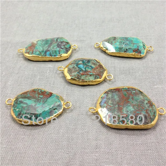 H-DP82 Free Form Blue Brown Created Ocean Jaspers Stone Pendant Charm with Gold Electroplated Trim
H-DP82 Free Form Blue Brown Created Ocean Jaspers Stone Pendant Charm with Gold Electroplated Trim