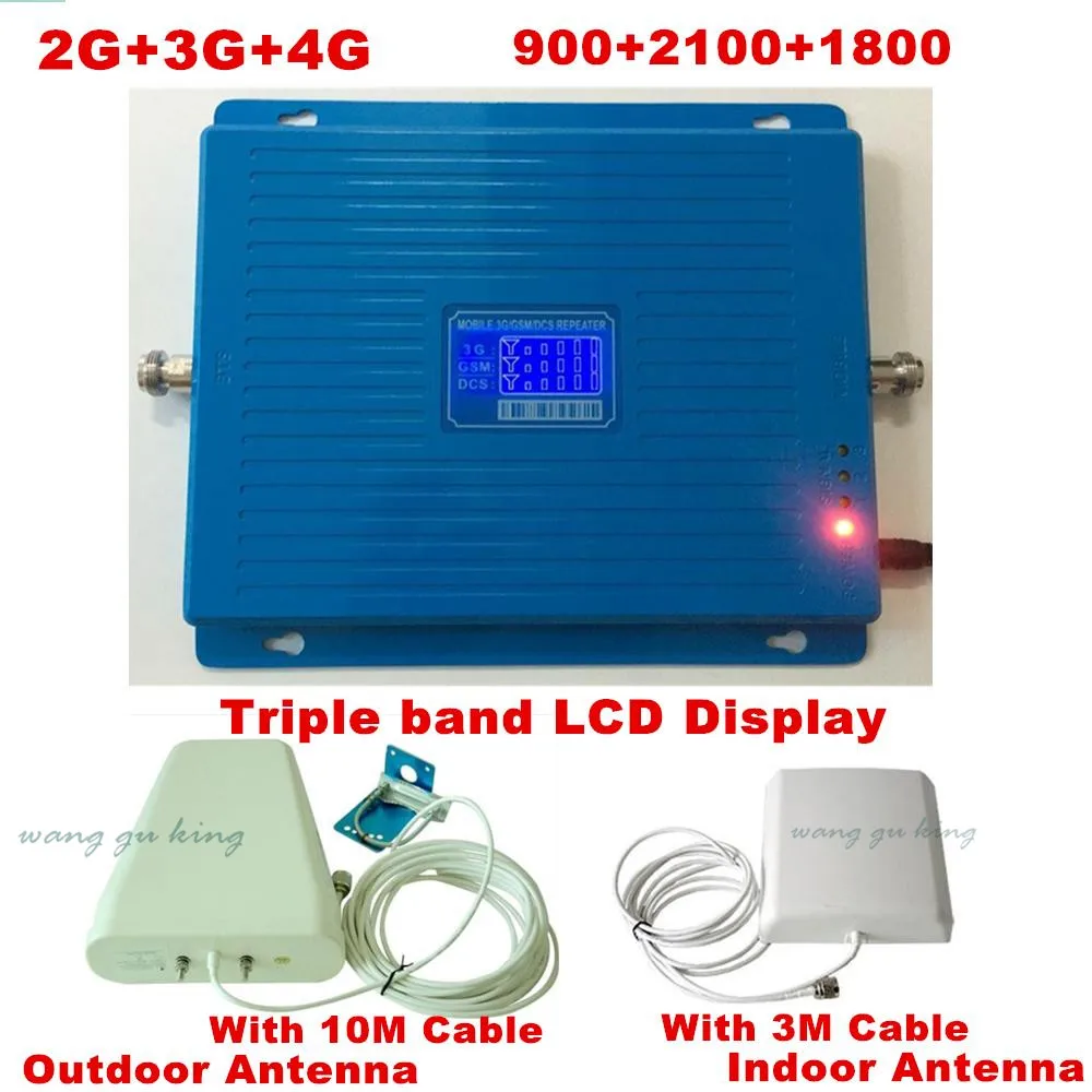 2G 3G 4G Triple band Cell Phone Signal Booster 70dB GSM 900 LTE 1800 WCDMA 2100 mhz Mobile Cellular Signal Repeater Antenna Set
2G 3G 4G Triple band Cell Phone Signal Booster 70dB GSM 900 LTE 1800 WCDMA 2100 mhz Mobile Cellular Signal Repeater Antenna Set