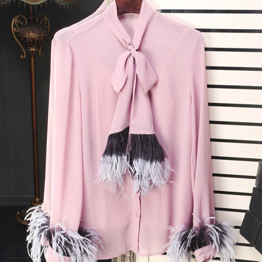 Fashion Blouse Early Spring High Quality Pink / Black Women Bow Noble Long Sleeve 2019 Beautiful New Arrival Topshop Blouse
Fashion Blouse Early Spring High Quality Pink / Black Women Bow Noble Long Sleeve 2019 Beautiful New Arrival Topshop Blouse