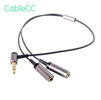 3.5mm Stereo Headphone Audio Cable Splitter Male to 2 Female 90 Degree Angled for Earphone
3.5mm Stereo Headphone Audio Cable Splitter Male to 2 Female 90 Degree Angled for Earphone