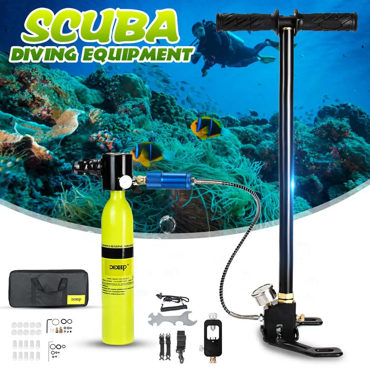 Mini Scuba Diving Cylinder Snorkel Oxygen Air Tanks Hand Operated Pump Snorkeling Regulator with Adapter Diving Equipment Parts
Mini Scuba Diving Cylinder Snorkel Oxygen Air Tanks Hand Operated Pump Snorkeling Regulator with Adapter Diving Equipment Parts