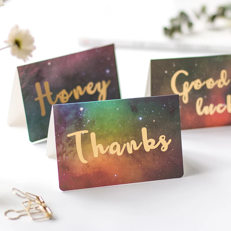 1pc Creative Bronzing word Star universe greeting card gift Wedding Invitatio thanks birthday card paper Thanksgiving
1pc Creative Bronzing word Star universe greeting card gift Wedding Invitatio thanks birthday card paper Thanksgiving