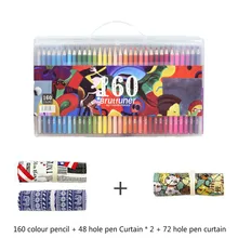 120/160 lápis de cor macia aquarela lápis de madeira colorido lápis conjunto para desenho pintura esboço pastel lápis presentes para crianças(China)