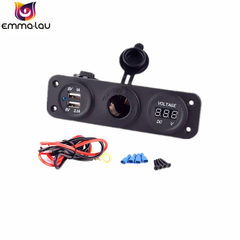 3 Port Dual USB Car Charger Adapter Cigarette Lighter Socket Plug Digital LED Voltmeter 12V 24V Voltage Meter Monitor Car DIY
3 Port Dual USB Car Charger Adapter Cigarette Lighter Socket Plug Digital LED Voltmeter 12V 24V Voltage Meter Monitor Car DIY