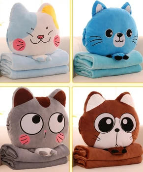 Cushion Blanket pillow multi-function blankets cartoon Cat 110x160cm Coral Fleece plush child adult sofa bed home car Decor B238
Cushion Blanket pillow multi-function blankets cartoon Cat 110x160cm Coral Fleece plush child adult sofa bed home car Decor B238