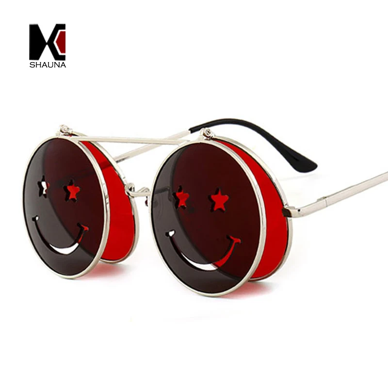 SHAUNA Cute Smiling Face Women Folding Punk Sunglasses Unique Men Double Lens Tinted Steampunk Glasses UV400
SHAUNA Cute Smiling Face Women Folding Punk Sunglasses Unique Men Double Lens Tinted Steampunk Glasses UV400
