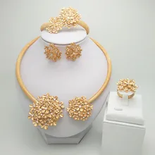 Kingdom Ma Nigerian Wedding Bridal African Gold Color Jewelry Set Dubai Necklace Bracelet Earrings Ring Sets Kingdom Ma Nigerian Wedding Bridal African Gold Color Jewelry Set Dubai Necklace Bracelet Earrings Ring Sets