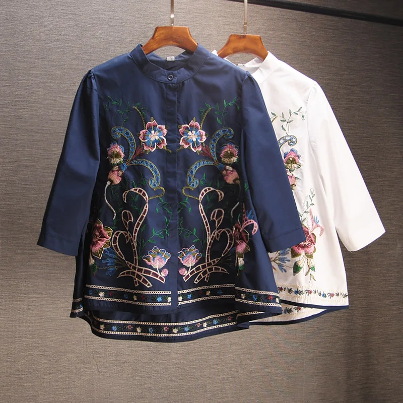 Embroidered Fashion Women Shirt Autumn and Spring New 2019 Blouses and Tops Female Cotton Wild Casual Women Clothing
Embroidered Fashion Women Shirt Autumn and Spring New 2019 Blouses and Tops Female Cotton Wild Casual Women Clothing