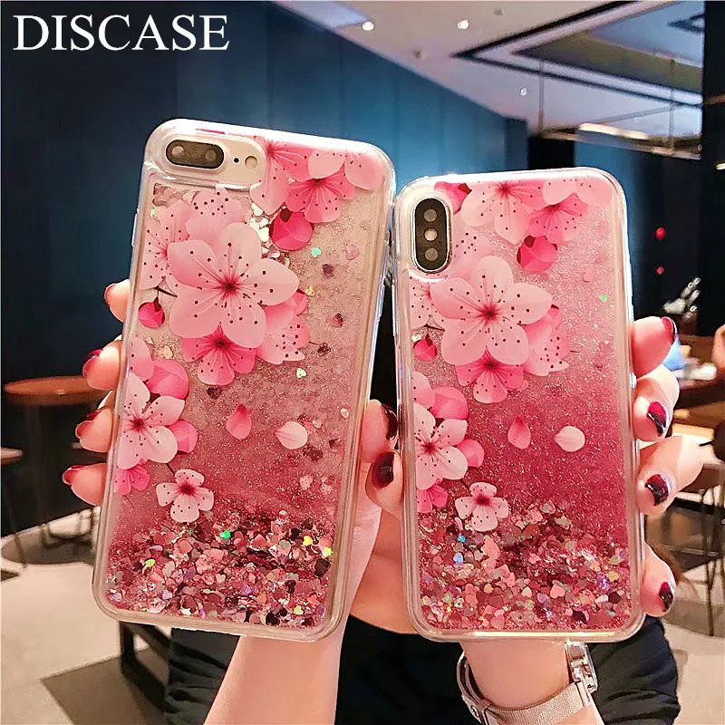 DISCASE Fashion Glitter Liquid Quicksand Phone Case For iphone XS MAX XR 8 7 6 6s plus X Simple Lovely Cherry Blossom Back Case
DISCASE Fashion Glitter Liquid Quicksand Phone Case For iphone XS MAX XR 8 7 6 6s plus X Simple Lovely Cherry Blossom Back Case