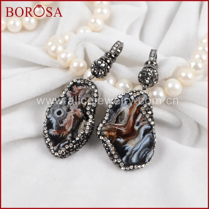 BOROSA natural onyx stone pendant druzy pendant freeform natural stone pendant bead pave cz around gems drusy jewelry JAB534
BOROSA natural onyx stone pendant druzy pendant freeform natural stone pendant bead pave cz around gems drusy jewelry JAB534