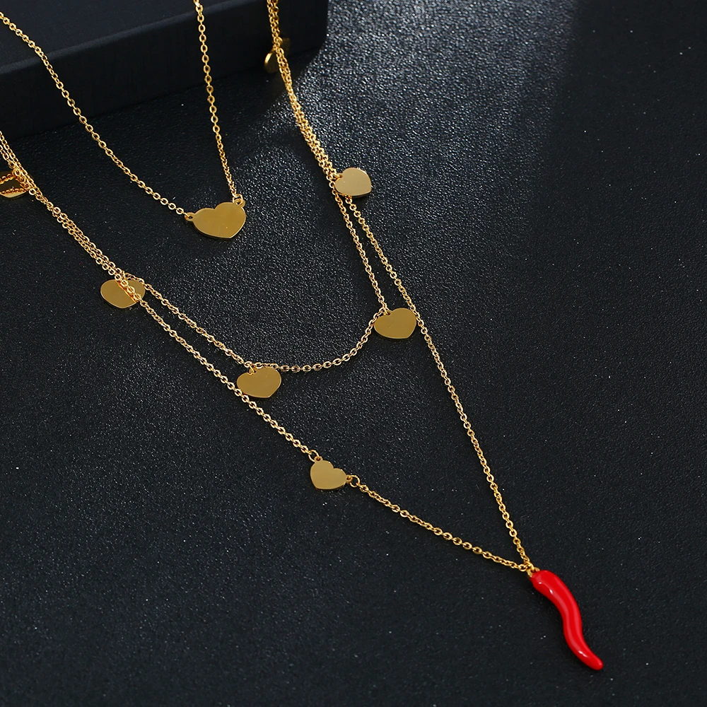 Red Enamel Tiny Chili Pendant Necklaces Gold/Silver Color High Quality Stainless Steel Choker Necklace Women Jewelry
Red Enamel Tiny Chili Pendant Necklaces Gold/Silver Color High Quality Stainless Steel Choker Necklace Women Jewelry