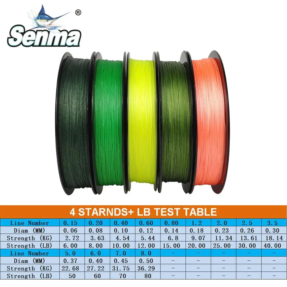 Senma Multi Color 4X 150M 274M Braided Fishing Line PE Fishing Line 4 Strands 8-80LB Multifilament Fishing Line Smooth
Senma Multi Color 4X 150M 274M Braided Fishing Line PE Fishing Line 4 Strands 8-80LB Multifilament Fishing Line Smooth