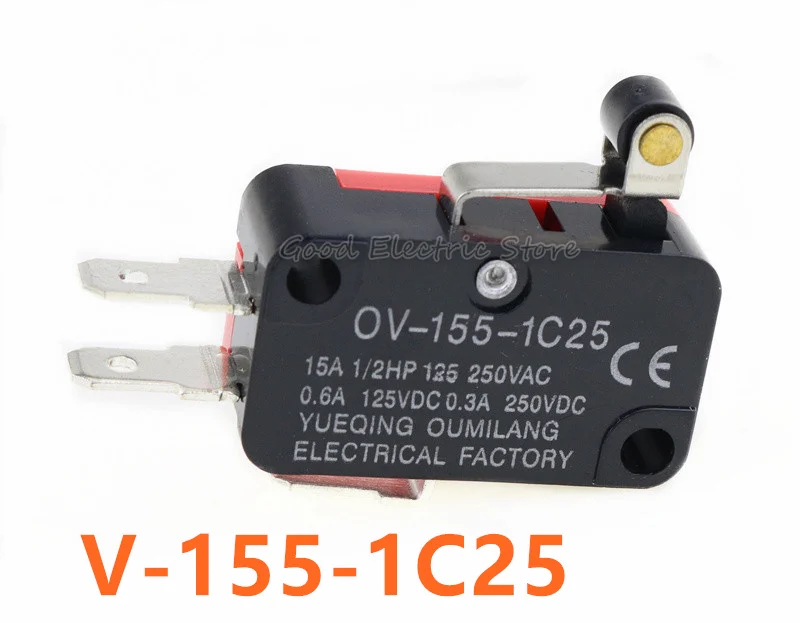 New V-155-1C25 Hinge Roller Lever SPDT 15A NO+NC Micro Switch 
New V-155-1C25 Hinge Roller Lever SPDT 15A NO+NC Micro Switch
