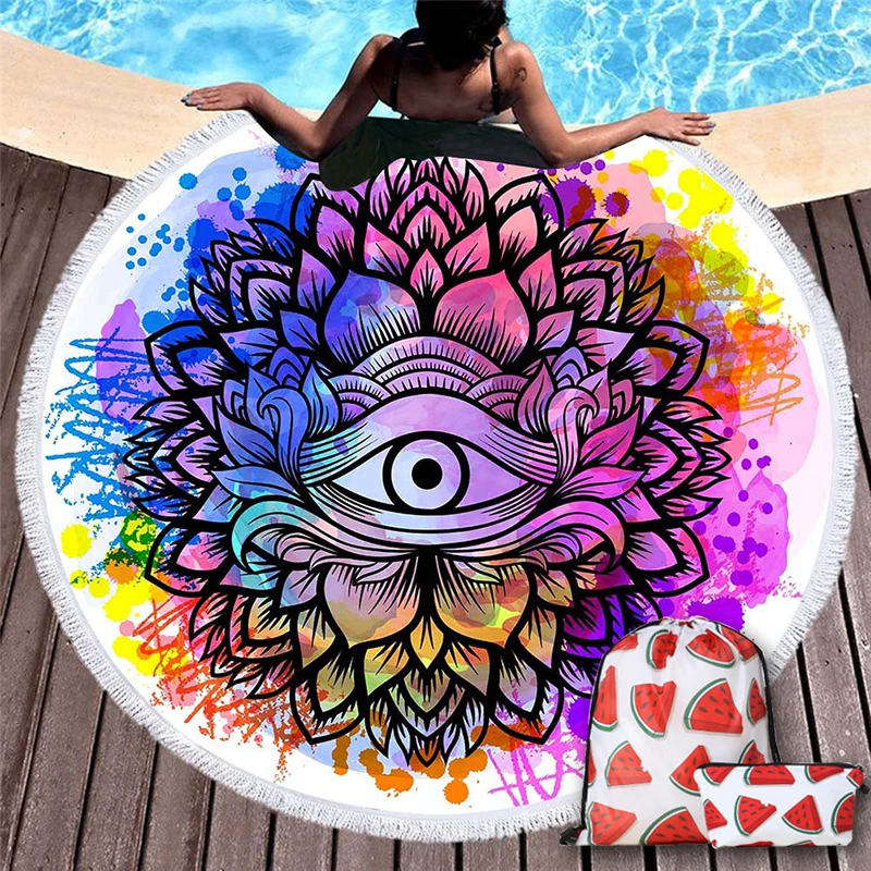 3d Printed Indian Mandala Beach Towels with Drawstring Backpack Color Hand-painted Eyes Comfortable Beach Towel Yoga Mat
3d Printed Indian Mandala Beach Towels with Drawstring Backpack Color Hand-painted Eyes Comfortable Beach Towel Yoga Mat