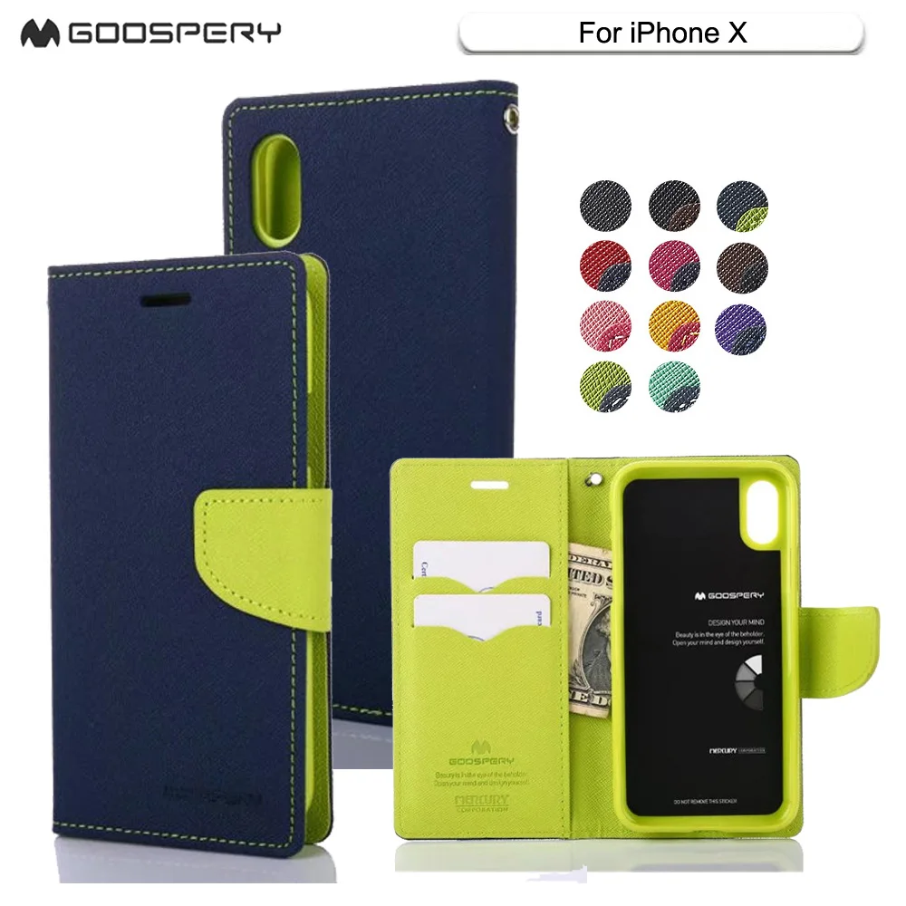 Mercury Goospery Original for iPhone X XR Fancy Diary Phone Case Flip Wallet Stand Leather Cover for iPhone Xs Max Shell Bag
Mercury Goospery Original for iPhone X XR Fancy Diary Phone Case Flip Wallet Stand Leather Cover for iPhone Xs Max Shell Bag