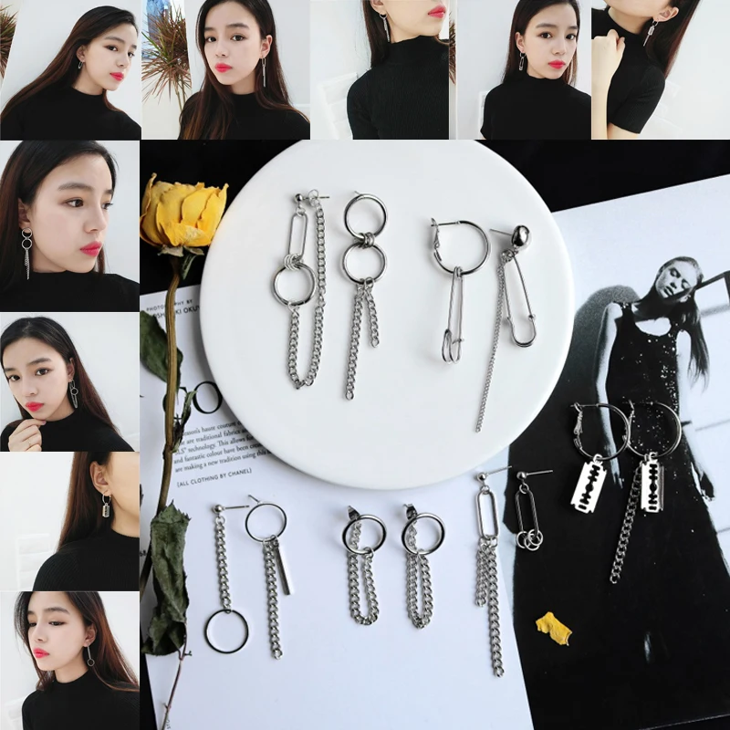 Simple Stud Earrings Safety Pin Ins Circle Bar Long Chain Earings Men Women Korean Xmas Earring Jewelry pendientes mujer moda
Simple Stud Earrings Safety Pin Ins Circle Bar Long Chain Earings Men Women Korean Xmas Earring Jewelry pendientes mujer moda