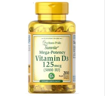 Pride Vitamin D3 5000 IU 200 softgels Supports healthier and younger-looking skin Supports immune health&muscle and bone health
Pride Vitamin D3 5000 IU 200 softgels Supports healthier and younger-looking skin Supports immune health&muscle and bone health