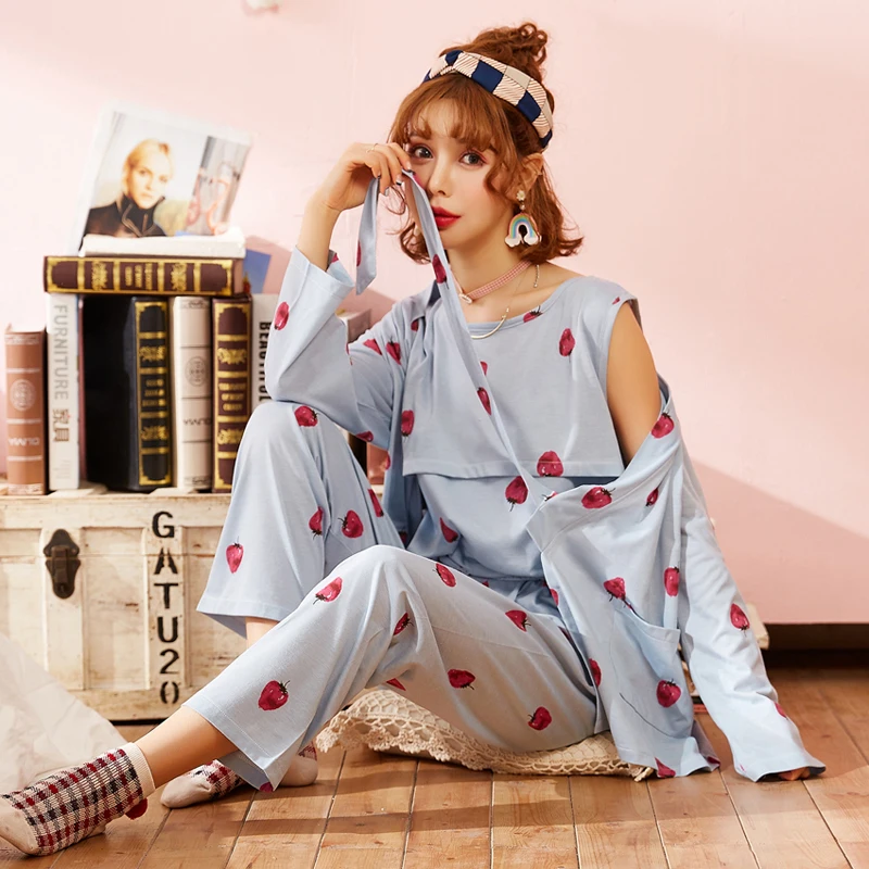 OllyMurs 3 PCS/Set Floral Print Cotton Maternity Nursing Nightwear Summer Autumn Sleepwear for Pregnant Women Pregnancy Pajamas
OllyMurs 3 PCS/Set Floral Print Cotton Maternity Nursing Nightwear Summer Autumn Sleepwear for Pregnant Women Pregnancy Pajamas