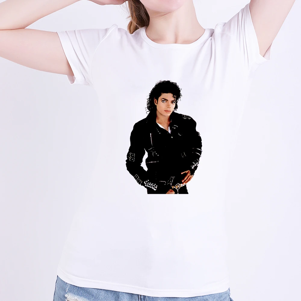 Супер звезда Майкл Джексон Vogue Женская летняя белая футболка модал модные MJ