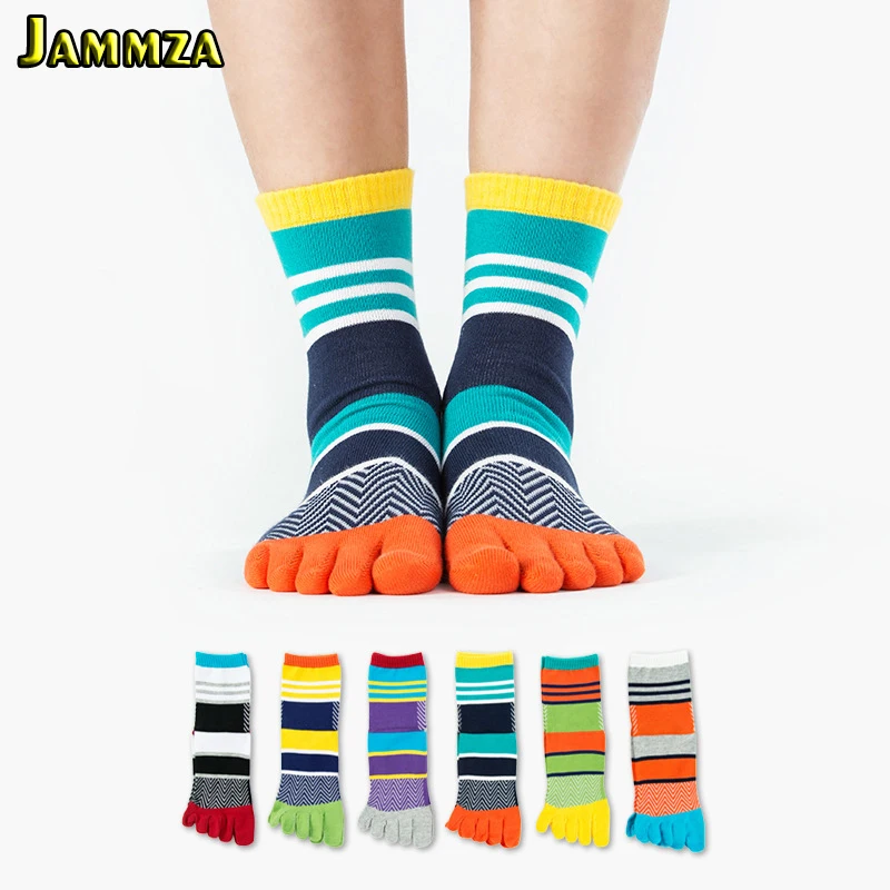 Men Colorful Stripe Socks Fashion New Cotton Five Fingers Toe Mosaic Deodorant Business Casual Europe Wild Funny Sock for Sporty
Men Colorful Stripe Socks Fashion New Cotton Five Fingers Toe Mosaic Deodorant Business Casual Europe Wild Funny Sock for Sporty