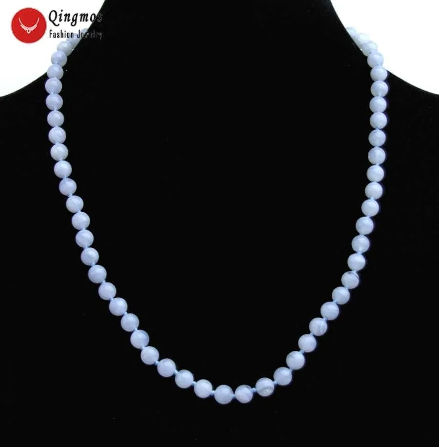 Qingmos Trendy Blue Lace Agates Necklace for Women with 6mm Round Natural Blue Lace Agates Stone Necklace Jewelry 17'' nec6545
Qingmos Trendy Blue Lace Agates Necklace for Women with 6mm Round Natural Blue Lace Agates Stone Necklace Jewelry 17'' nec6545