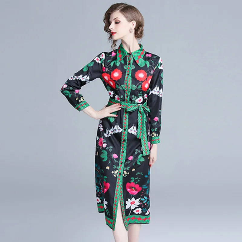 women dress vestidos autumn elegant slim bodycon vintage party runway print floral long sleeve shirt office work dresses
women dress vestidos autumn elegant slim bodycon vintage party runway print floral long sleeve shirt office work dresses