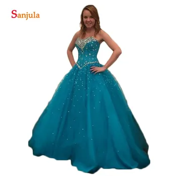 Sweetheart Off the Shoulder Ball Gown Sweet 16 Dresses Beaded Sequins Shiny Quinceanera Dresses 2019 Blue Tulle Prom Gowns D845
Sweetheart Off the Shoulder Ball Gown Sweet 16 Dresses Beaded Sequins Shiny Quinceanera Dresses 2019 Blue Tulle Prom Gowns D845
