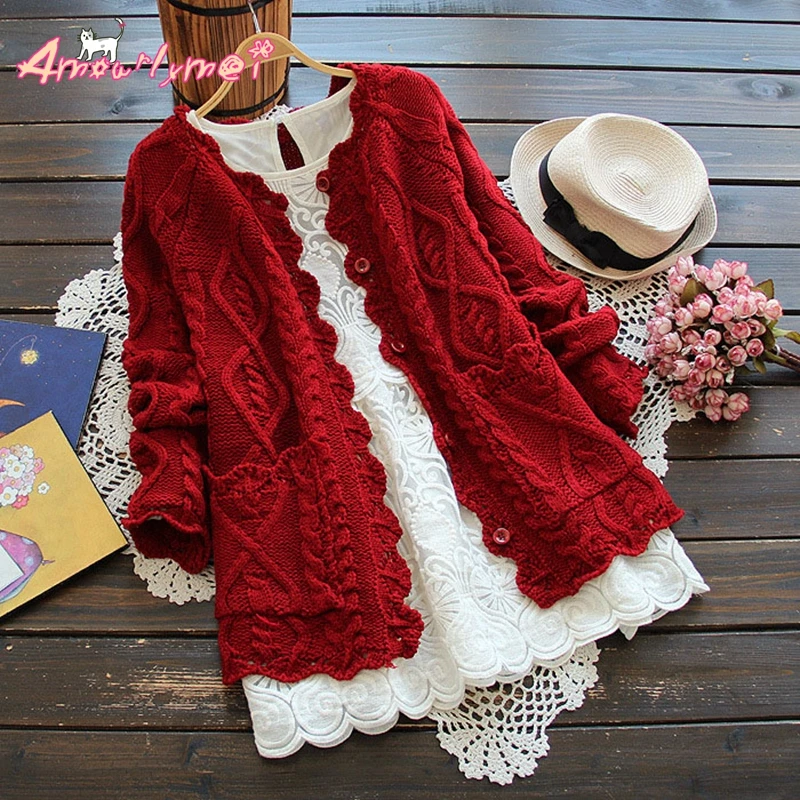 2018 Spring Autumn New Japanese Style Mori Girl Women's Hemp Flowers Solid Knitted Coats Female Casual Cardigan Sweaters
2018 Spring Autumn New Japanese Style Mori Girl Women's Hemp Flowers Solid Knitted Coats Female Casual Cardigan Sweaters
